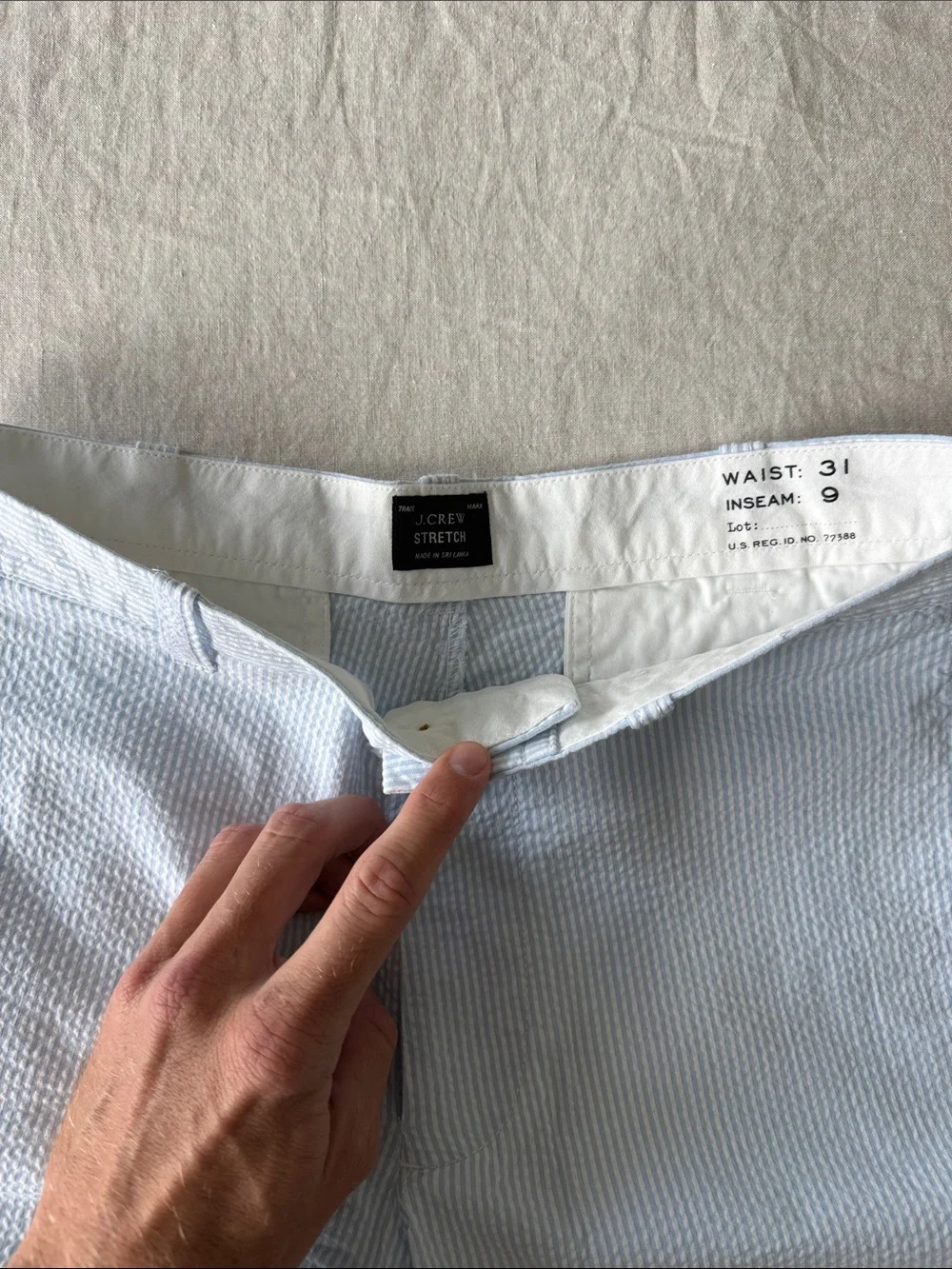 Light Blue Seersucker Men’s Shorts